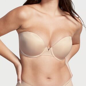 NWT VICTORIA'S SECRET BARE Illusions Smooth Uplift Strapless Bra 34B marzipan